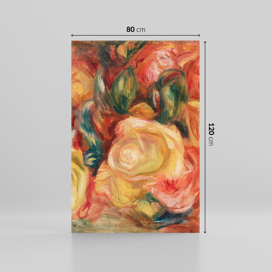 Obraz na płótnie 80x120 - "Róże" (1912), Pierre-Auguste Renoir - Reprodukcja - reprodukcja, obraz na płótnie