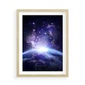 Plakat w ramie 50x70 - Podróż w kosmiczną przestrzeń - kosmos, ziemia - rama drewno