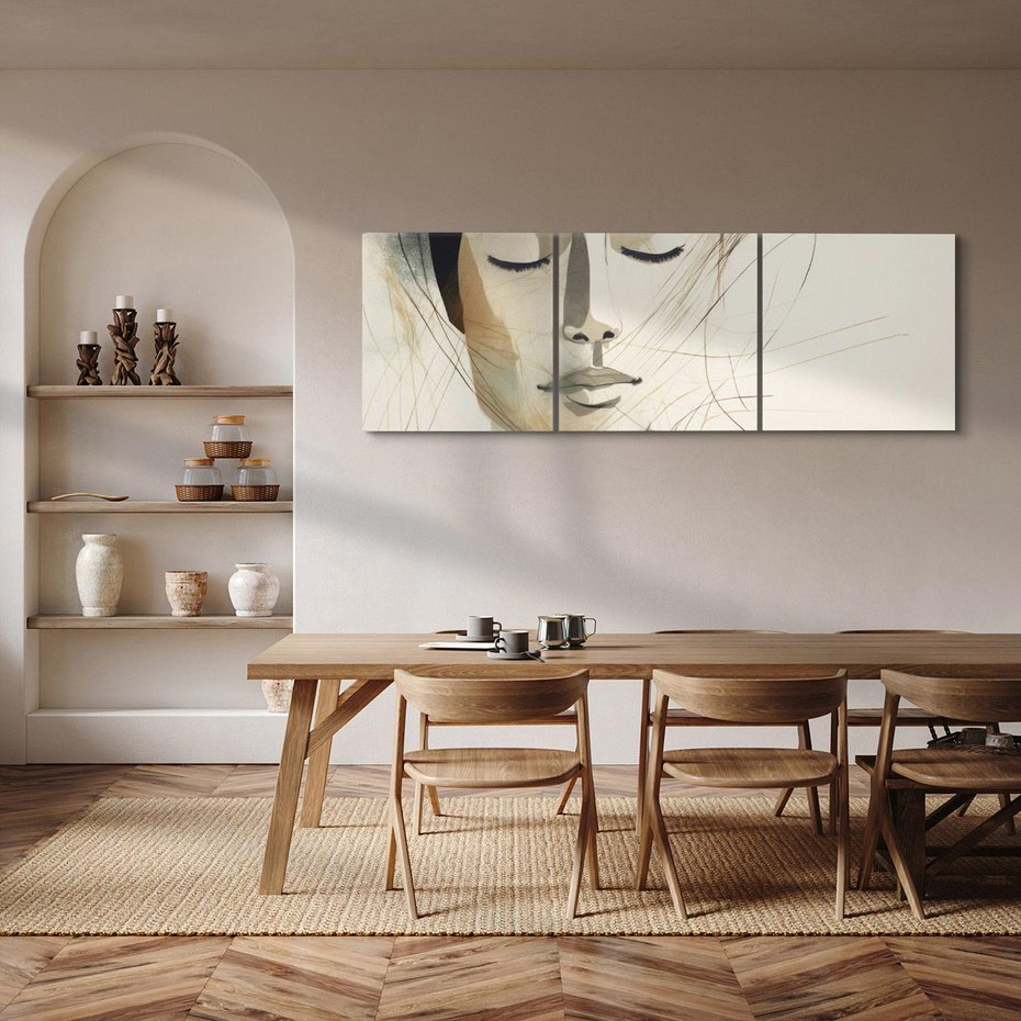 Obraz na płótnie 90x30 - Tylko Zamknij Oczy - twarz kobiety, zamknięte oczy