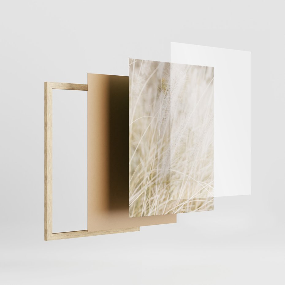 Zestaw obrazy w ramie 30x40 galeria - Wolność, minimalizm, typografia - rama drewno