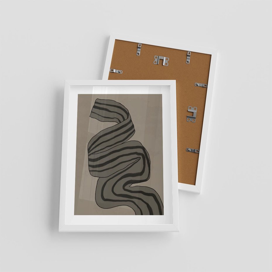 Plakat w ramie 30x40 - Niezwykłe Przesilenia - nowoczesna geometryczna sztuka, loftowe wnętrze - rama biała