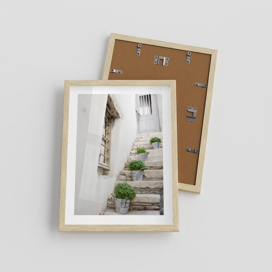 Plakat w ramie 30x40 - Wznoszące się Marzenia - schody, perspektywa - rama drewno