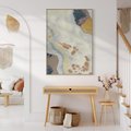 Obraz w ramie 50x70 - Melancholijne oddechy pędzla - abstrakcyjne formy, zgaszone kolory - rama drewno