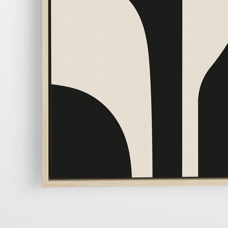 Obraz w ramie 80x80 - Abstrakcyjne Linie - boho plakat, rycina - rama drewno