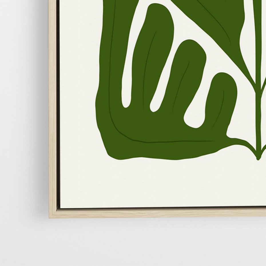 Obraz w ramie 80x120 - Minimalistyczny Urok Kwiatu - kwiat, sztuka nowoczesna - rama drewno