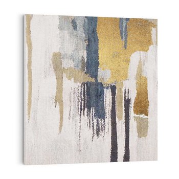 Obraz na płótnie 40x40 - Odyseja w świetle i cieniu - abstrakcja, porysowana ściana
