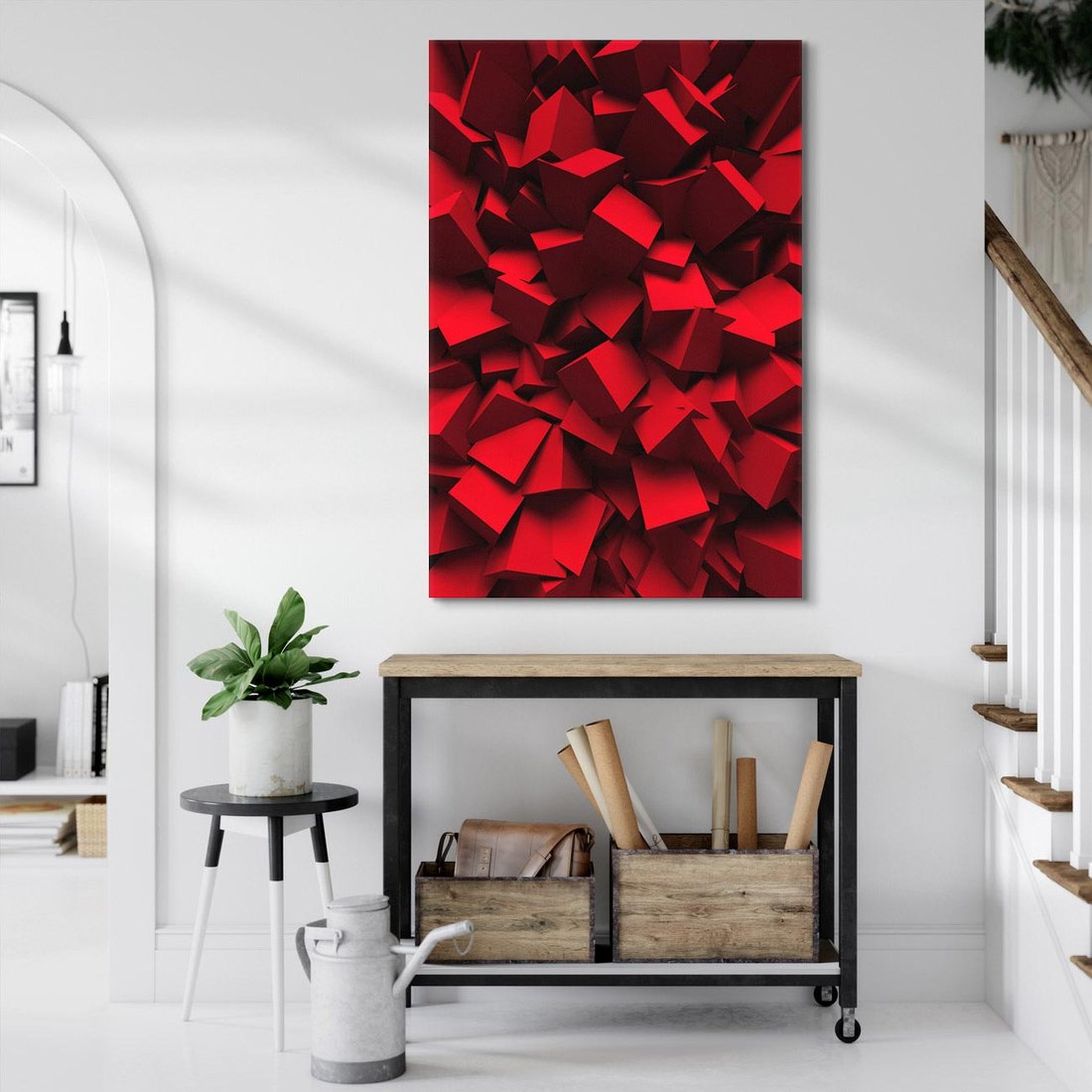 Obraz na płótnie 80x120 - Geometryczny 3D - abstrakcyjna kompozycja - geometryczny, 3D
