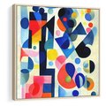 Obraz w ramie 80x80 - Księga Akwarelowych Przeniknięć - abstrakcyjny obraz, różne kolorowe kształty - rama drewno