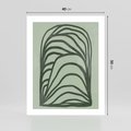 Plakat bez ramy 40x50 - Zielonkawy Uścisk Natury - abstrakcyjny zielony motyw, skandynawski design