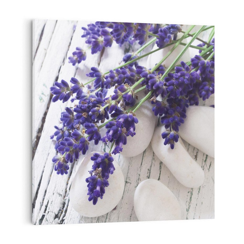 Obraz na płótnie 50x50 - relaks z aromatem - lawenda, spa