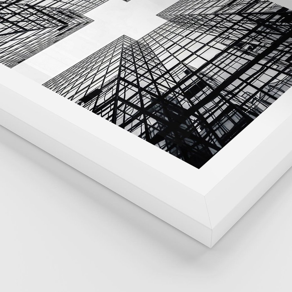 Plakat w ramie 50x70 - Czar i Wielkość - wieżowce, architektura - rama biała