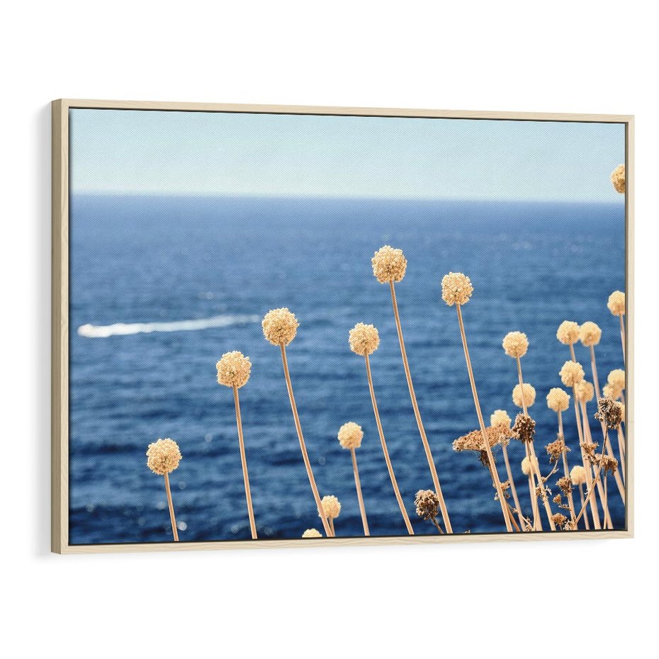Obraz w ramie 120x80 - Kontrasty Natury - fotografia, pierwszy plan sucha roślinność - rama drewno