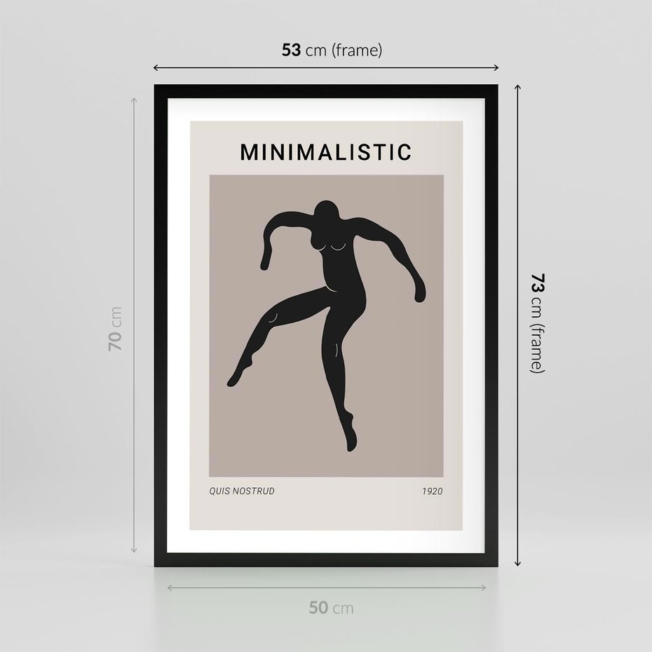Plakat w ramie 50x70 - Sztuka Nowoczesności: Minimalistyczny Plakat - modern art, minimalistyczny plakat - rama czarna