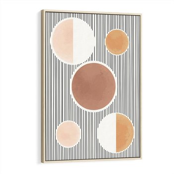 Obraz w ramie 80x120 - Rozplątane Granice - abstrakacyjna nowoczesna sztuka, koła okręgi - rama drewno