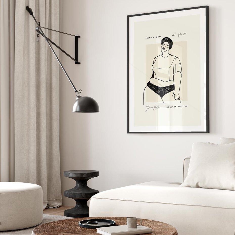 Plakat bez ramy 21x30 - Elegancja Kobiecej Formy - nowoczesna sztuka kobieca, plakat