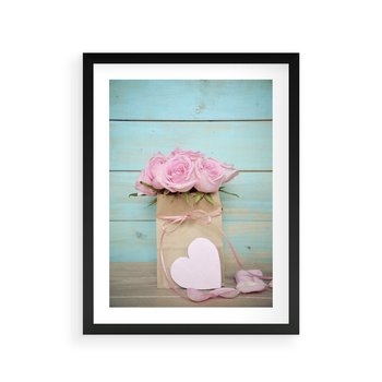 Plakat w ramie 30x40 - Uczucie W Pełnym Rozkwicie - kwiaty, romantyczne - rama czarna