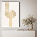 Obraz w ramie 70x100 - Podróżne Kształty - geometryczne linie w złotym kolorze, minimalizm - rama czarna