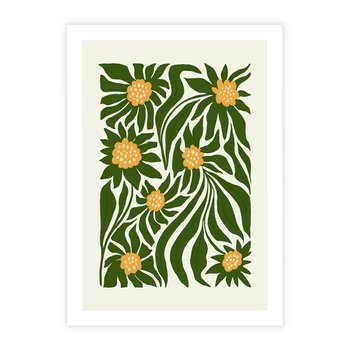 Plakat bez ramy 21x30 - Spojrzenie wgłąb roślinnego świata - abstrakcyjne kwiaty, kompozycja