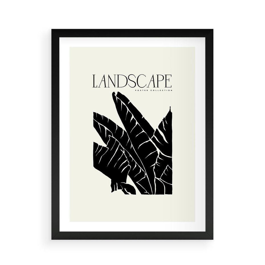 Plakat w ramie 50x70 - Rytmy roślinnego życia - nowoczesna sztuka, minimalistyczny styl - rama czarna