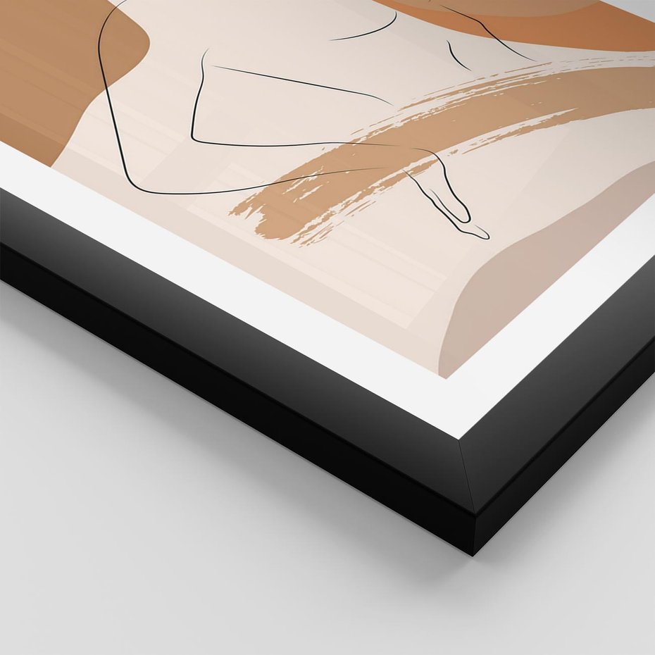 Plakat w ramie 30x40 - Sztuka Prostoty - kobieta, szkic - rama czarna
