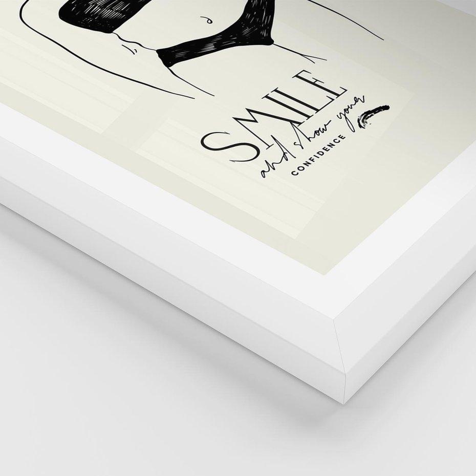 Plakat w ramie 40x50 - Opowieść Splątanych Energii - siła kobiecości, rysunek - rama biała