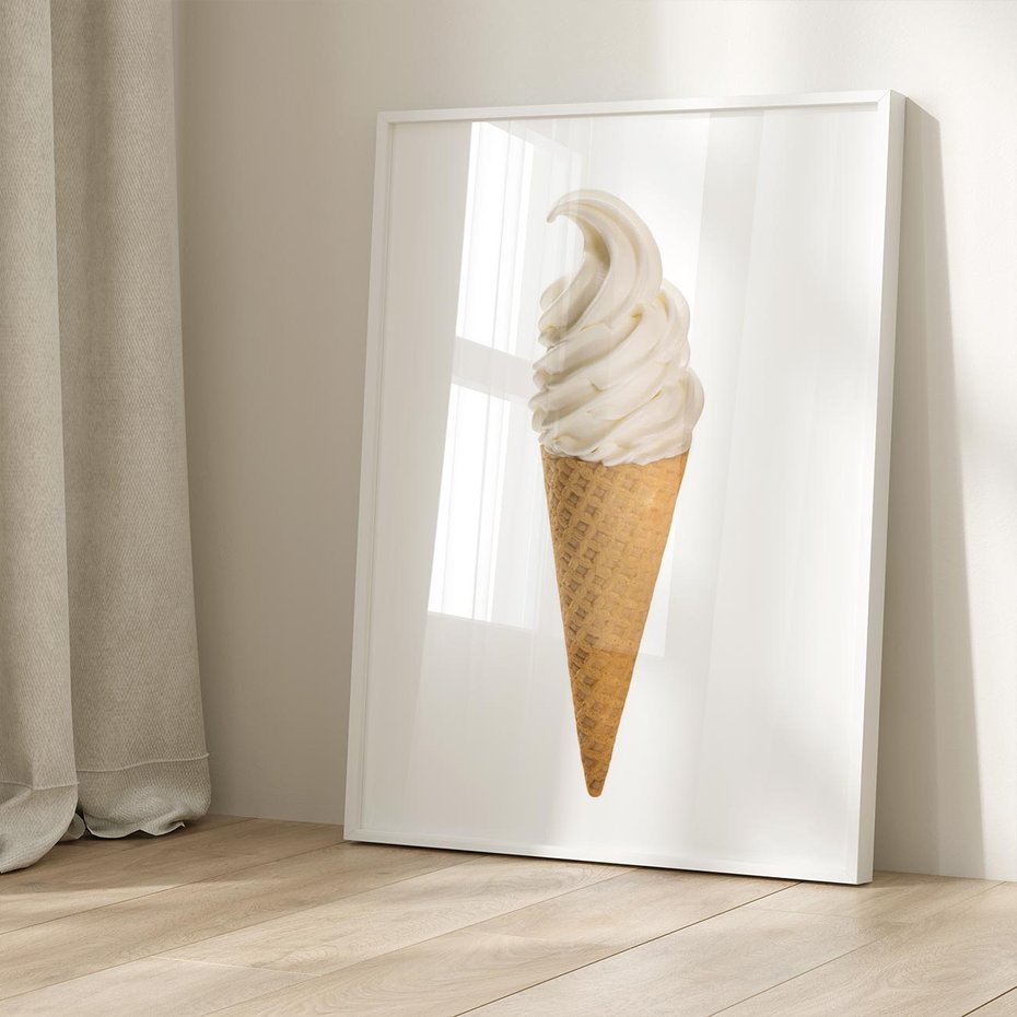 Plakat bez ramy 21x30 - Rozkoszna Chłodząca Radość - lody, lód