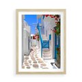 Plakat w ramie 50x70 - Santorini: urok Grecji - Santorini, Grecja - rama drewno