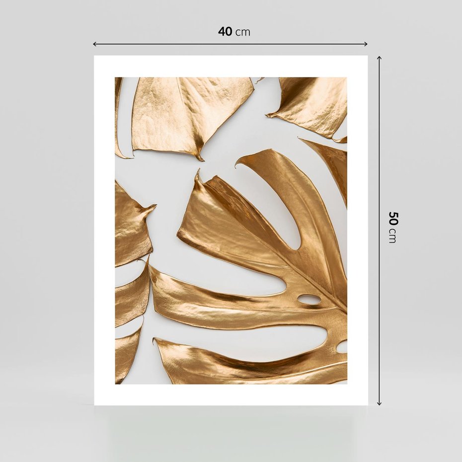 Plakat bez ramy 40x50 - Siła Natury - złote, liście