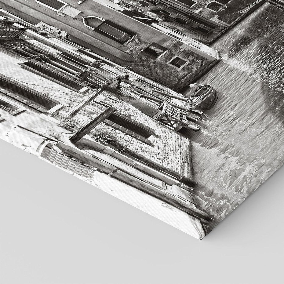 Obraz na płótnie 30x30 - Weneckie Kanały - czarno białe zdjęcie, wenecja