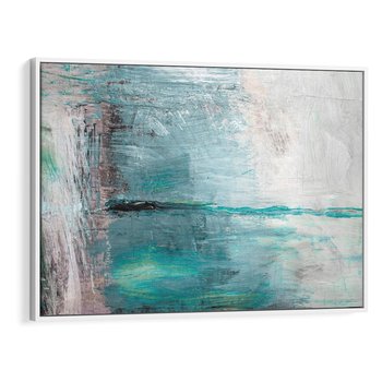 Obraz w ramie 70x50 - Odbicie utraconych barw - abstrakcja, niepokój - rama biała