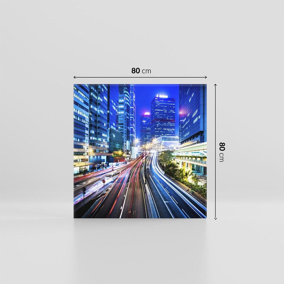 Obraz na płótnie 80x80 - Nocne Światła Miasta - noc, miasto