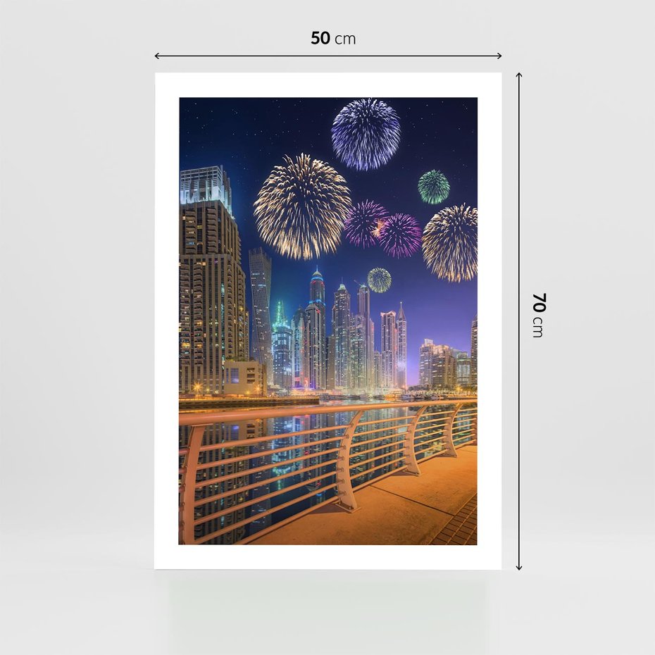 Plakat bez ramy 50x70 - Fajerwerki Nowego Roku - nowy rok, fajerwerki