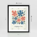 Plakat w ramie 40x50 - Kształtując Marzenia - kwiaty, nowoczesna abstrakcja - rama czarna