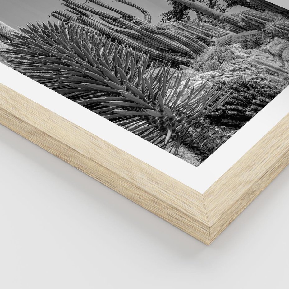 Plakat w ramie 30x40 - Pustynny Klimat - czarno białe zdjecie, pustynia - rama drewno