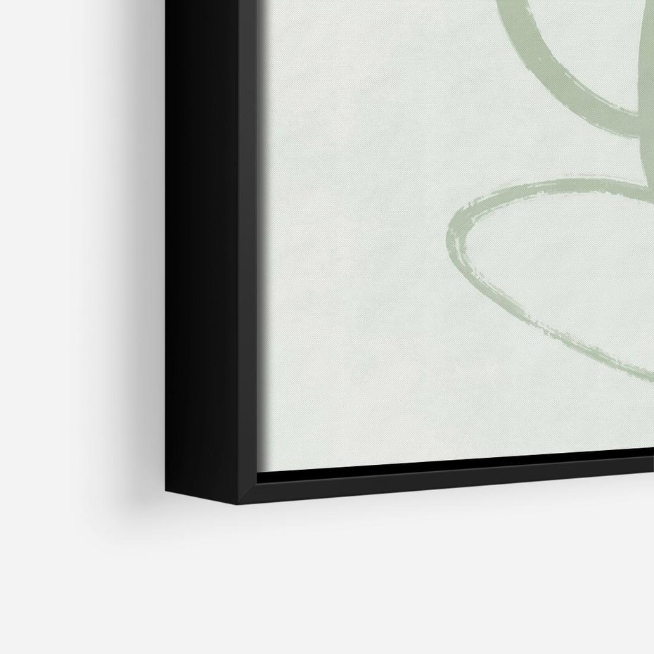 Obraz w ramie 50x50 - Zieleń Wewnętrznej Harmonii - zielona abstrakcja, zgaszona zieleń - rama czarna