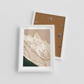 Plakat w ramie 30x40 - Góry w Złocie i Minimalizmie - grafika, złote góry - rama biała