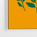 Obraz w ramie 70x100 - Kolorowe Impresje - abstrakcyjna kwiatowa kompozycja, żółte mocne tło - rama biała
