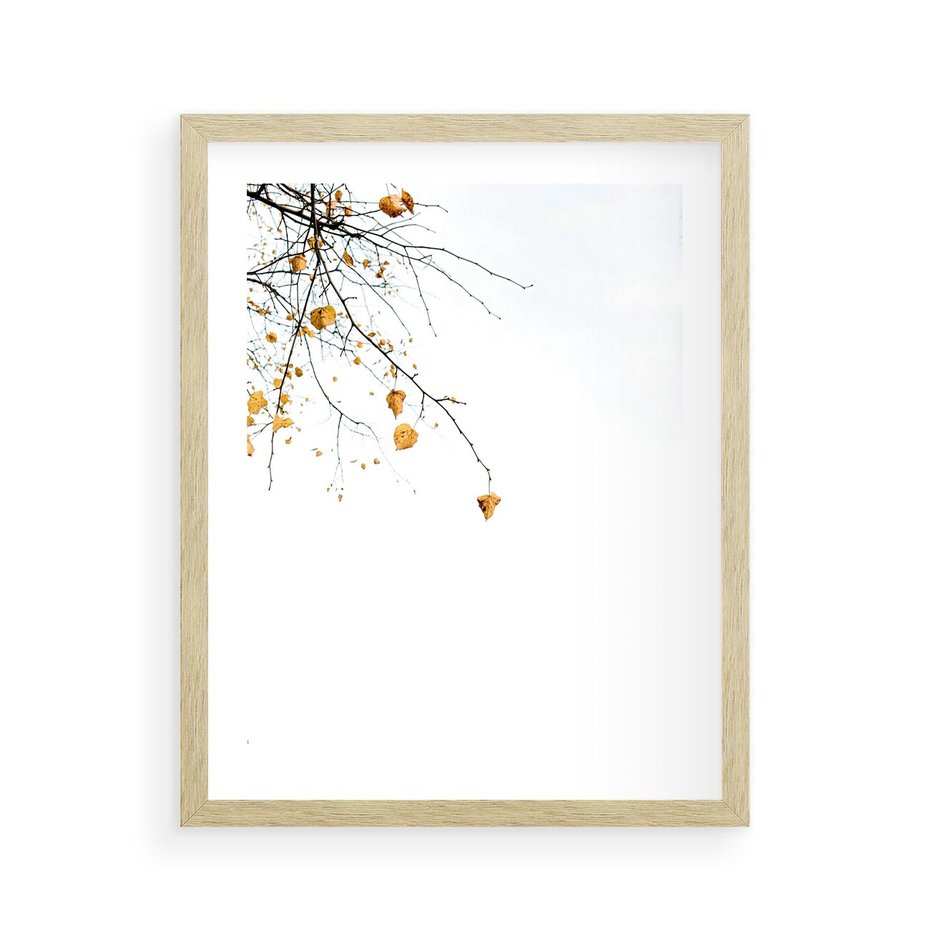 Plakat w ramie 40x50 - Złota Jesień - drzewo, żółte liście - rama drewno