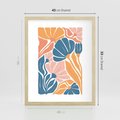 Plakat w ramie 40x50 - Wibracje Kolorowych Wiatrów - kwiaty, pastelowe kolory - rama drewno