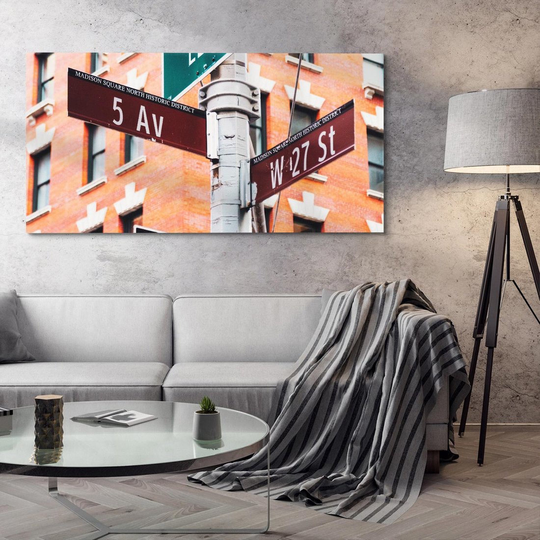 Obraz na płótnie 120x60 - Namiastka wielkiego miasta - Nowy Jork, drogowskaz