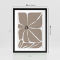Plakat w ramie 30x40 - Złudne Zmysły - abstrakcyjny kwiat, beże i brązy - rama czarna