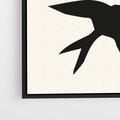 Obraz w ramie 50x50 - Kreatywne Echa - jaskółki, minimalizm - rama czarna