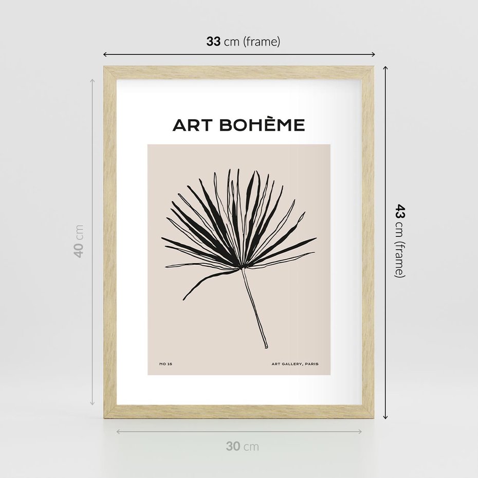 Plakat w ramie 30x40 - Rozkwitające Boho Kształty - boho sztuka, plakat - rama drewno