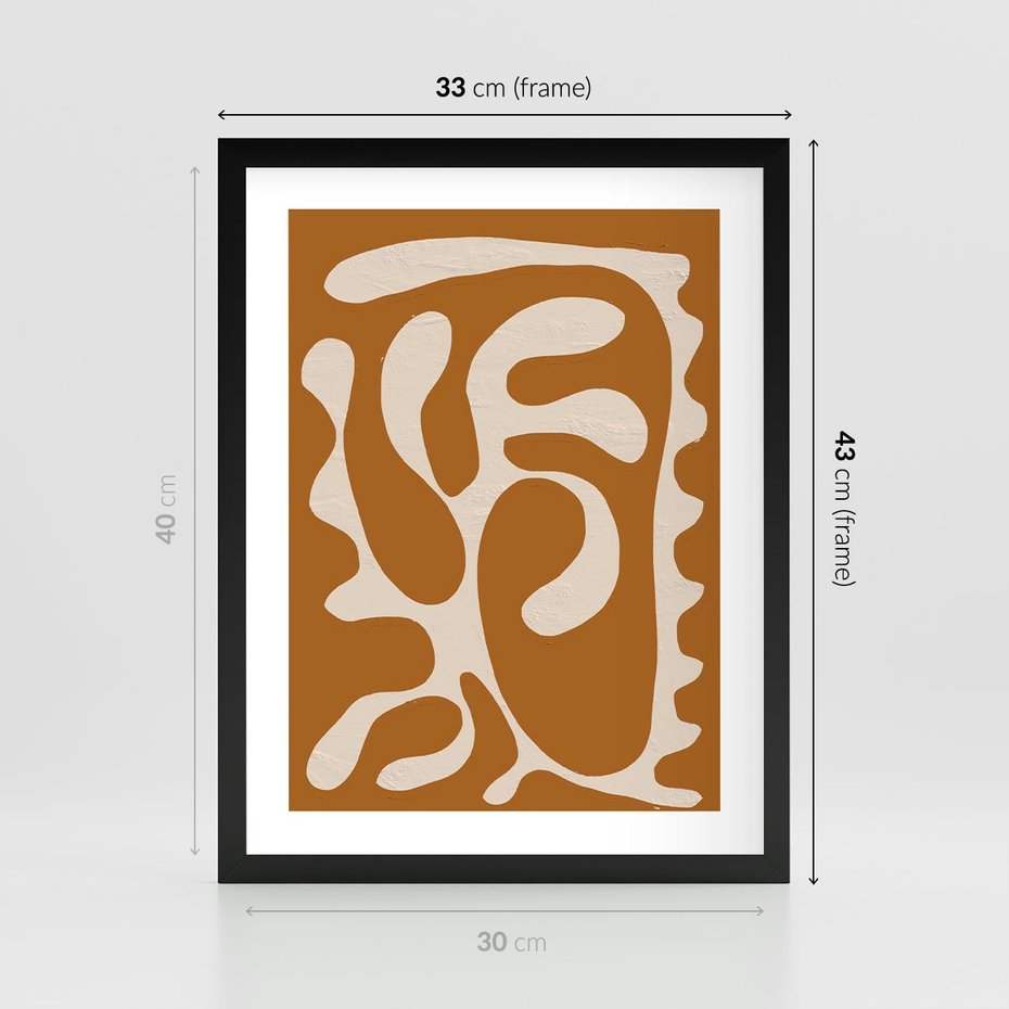 Plakat w ramie 30x40 - Wnętrza Akwarelowej Wyobraźni - abstrakcyjny obraz, plakat - rama czarna