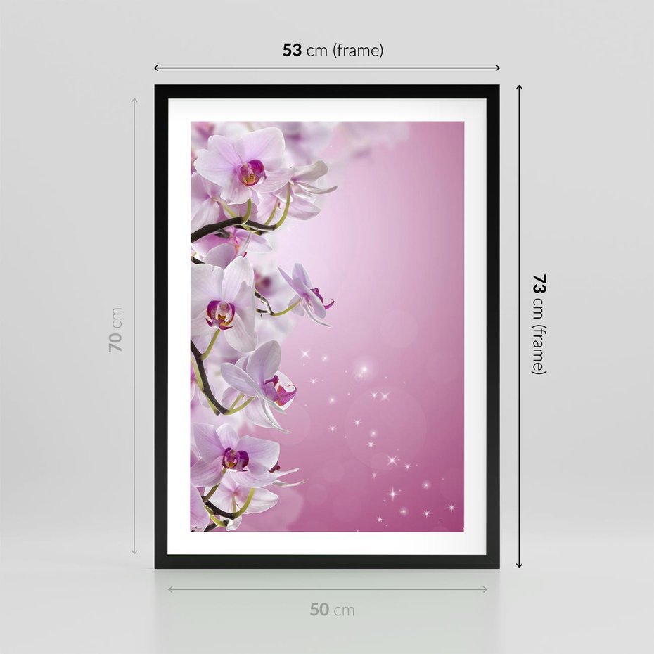 Plakat w ramie 50x70 - Relaksujące Piękno - kwiaty, orchidea - rama czarna