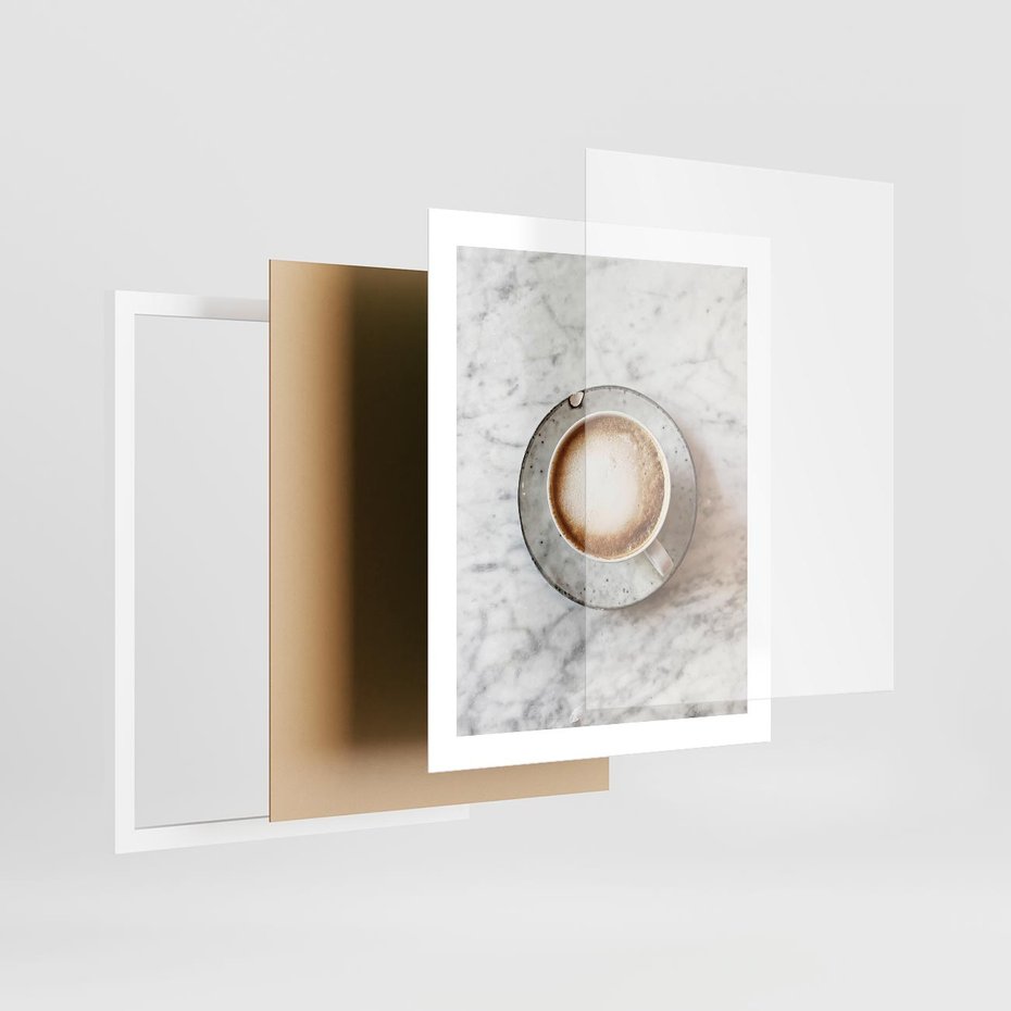 Plakat w ramie 40x50 - Kawa w Perfekcji - kawa w filiżance, cappuccino - rama biała