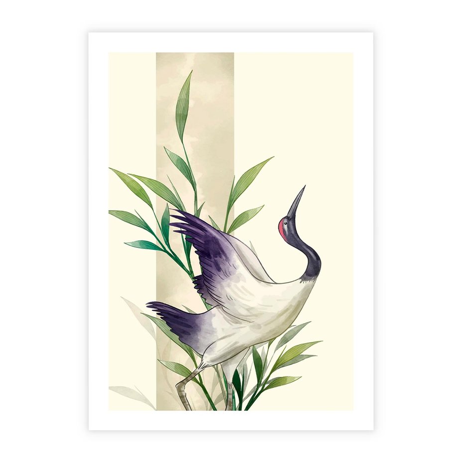 Plakat bez ramy 21x30 - Migocące Ptaki - japońska sztuka, ptak