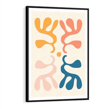Obraz w ramie 50x70 - Migotliwe Akwarelowe Kontury - absrakcyjne dziwne formy, nowoczesny plakat - rama czarna
