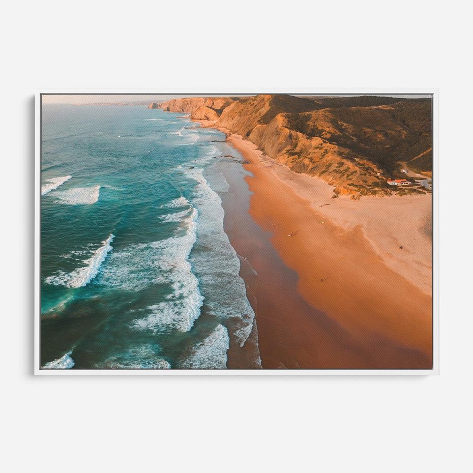 Obraz w ramie 70x50 - Z Lotu Ptaka - fotografia, plaża - rama biała