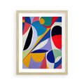 Plakat w ramie 40x50 - Kolorowe Przesunięcia Kształtów - abstrakcyjny obraz olejny, żywe kolory - rama drewno